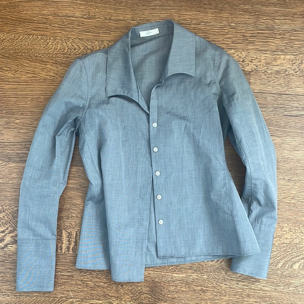 The Row fitted cotton blouse, size 0